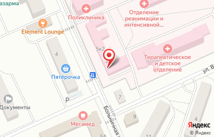 Центральная городская больница, г. Дедовск на Больничной улице на карте