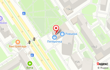 Торговый центр Ривьера на проспекте Машиностроителей на карте