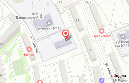 Гимназия №13 в Тракторозаводском районе на карте