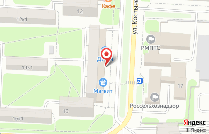Супермаркет ДИКСИ на улице Костычева на карте