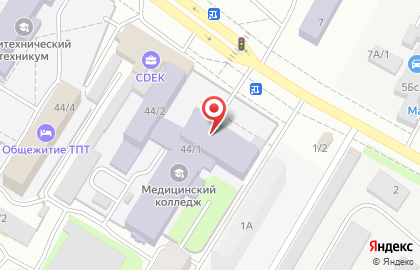 Томский базовый медицинский колледж на улице Смирнова на карте