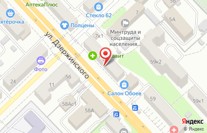 Южный двор на улице Дзержинского на карте