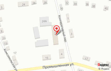 Супермаркет Магнит в Кооперативном переулке на карте