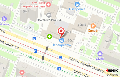 Автомат по продаже контактных линз Линзы-тут на проспекте Луначарского на карте