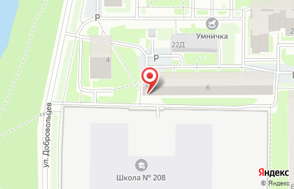 Продуктовый магазин на ул. Добровольцев, 6 на карте
