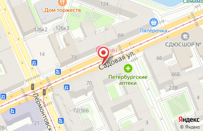 Супермаркет Дикси на метро Технологический институт 1 на карте