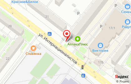 Магазин свежего мяса Халяль на улице Интернационалистов на карте