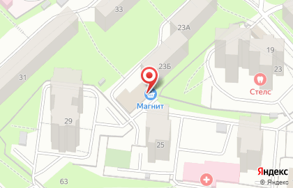 Супермаркет Магнит у дома в Свердловском районе на карте