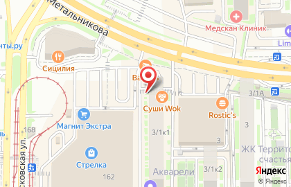 Салон Первая Оптика на улице имени Петра Метальникова на карте