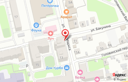 Компания по оценке собственности на улице Бакунина на карте