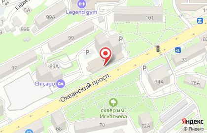 Оптово-розничный магазин Косметик Лайн в Первореченском районе на карте