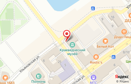 Краеведческий музей городского округа Сызрань в переулке Достоевского на карте