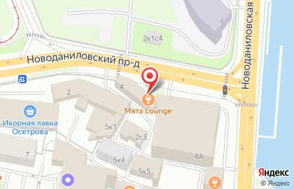 Кальян-бар Мята Lounge Мануфактура в Новоданиловском проезде на карте