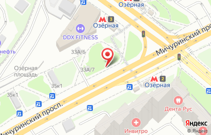 Киоск по продаже печатной продукции, район Очаково-Матвеевское на Озёрной улице на карте