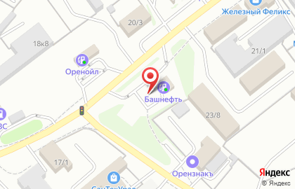 АЗС Башнефть на улице Монтажников на карте
