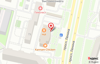 Супермаркет цифровой и бытовой техники DNS на проспекте Ленина на карте