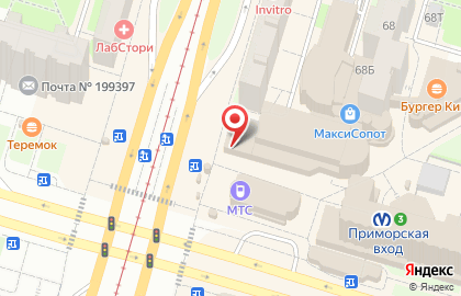 Салон цветов Фантазия в Василеостровском районе на карте