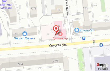 Клиническая психиатрическая больница им. Н.Н. Солодникова в Омске на карте
