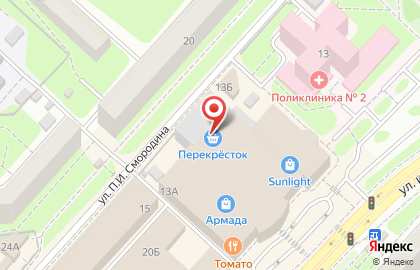 Супермаркет Перекресток в Октябрьском районе на карте