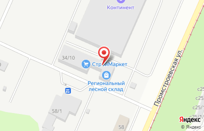 Склад-магазин строительных и отделочных материалов А-РегионЛС на Промстроевской улице на карте