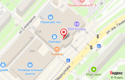 Банкомат АКБ Росбанк на улице Петра Смородина на карте
