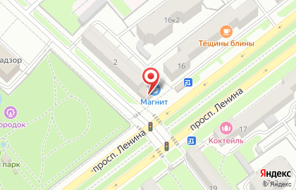 Супермаркет Магнит у дома в Ленинском районе на карте