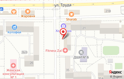 Фитнес-зал на улице Ворошилова на карте