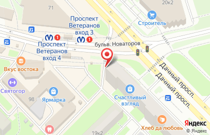 Киоск по ремонту обуви, Кировский район на Дачном проспекте на карте