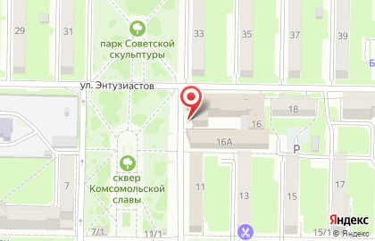 Оптово-розничный магазин Ново-Текстиль на улице Энтузиастов на карте