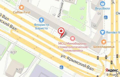 Киоск по продаже хлебобулочных изделий, район Якиманка на улице Крымский Вал на карте