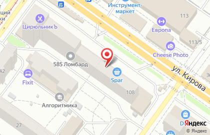Ресторан быстрого обслуживания Вилка-Ложка в Октябрьском районе на карте