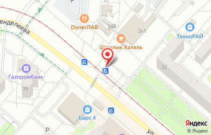 Киоск фастфудной продукции на улице Менделеева на карте