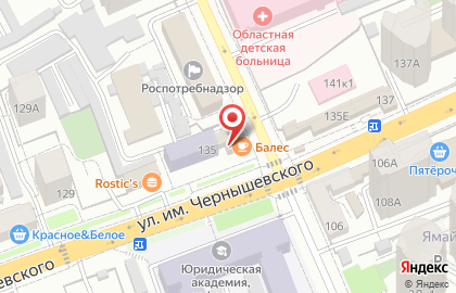 Продуктовый магазин на ул. Чернышевского, 135д на карте