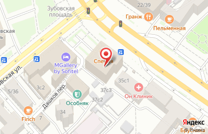 Авеню на Зубовском бульваре на карте