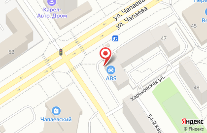 Магазин автозапчастей ABS на улице Чапаева на карте