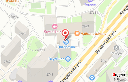 Магазин Смешные цены №1 на Ярцевской улице на карте