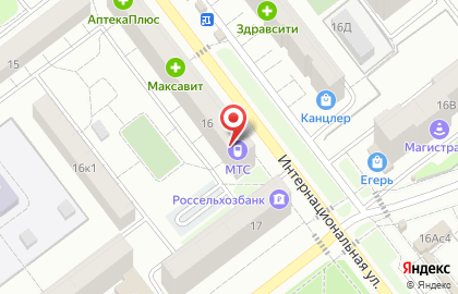 Магазин овощей и фруктов на Интернациональной улице на карте