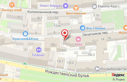 На Сретенке в Печатниковом переулке на карте