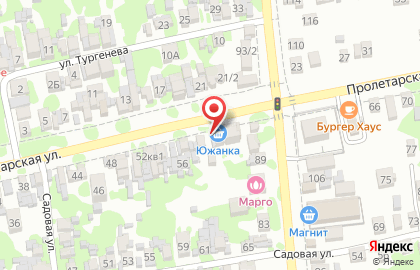 Продовольственный магазин Южанка на Пролетарской улице на карте