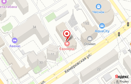 Детская клиника Евромед на Кемеровской улице на карте