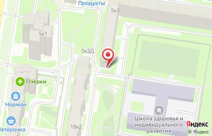 Продовольственный магазин в Красногвардейском районе на карте