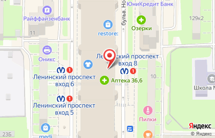 Федеральная автошкола Перекрёсток на м. Ленинский проспект на карте