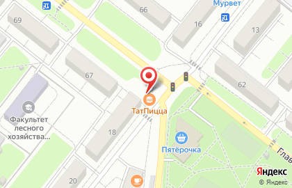 Магазин пиццы и шаурмы на карте