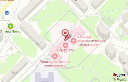 Клиническая больница №172 филиал №2 ФНКЦРИО ФМБА России, ФГБУ на проспекте Ленина, 30б на карте