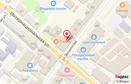 Магазин парфюмерии и косметики Л`Этуаль, магазин парфюмерии и косметики на улице Филиппова на карте