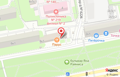 Баскин Роббинс на бульваре Яна Райниса на карте
