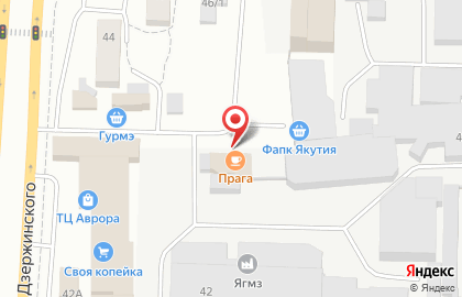 Кафе-бар Прага на улице Дзержинского на карте