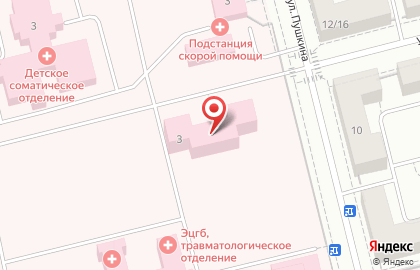 Центральная городская больница на улице Пушкина в Электростали на карте