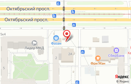 Магазин овощей и фруктов на Октябрьском проспекте на карте