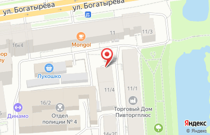 Станица на улице Богатырева на карте